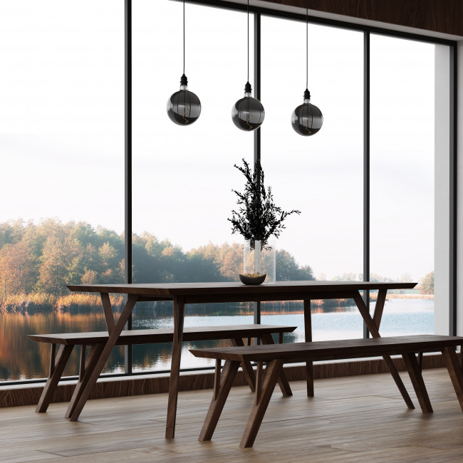 Hopper - Table à manger en bois 190x90cm