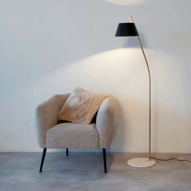 Kukui - Lampadaire en métal et marbre