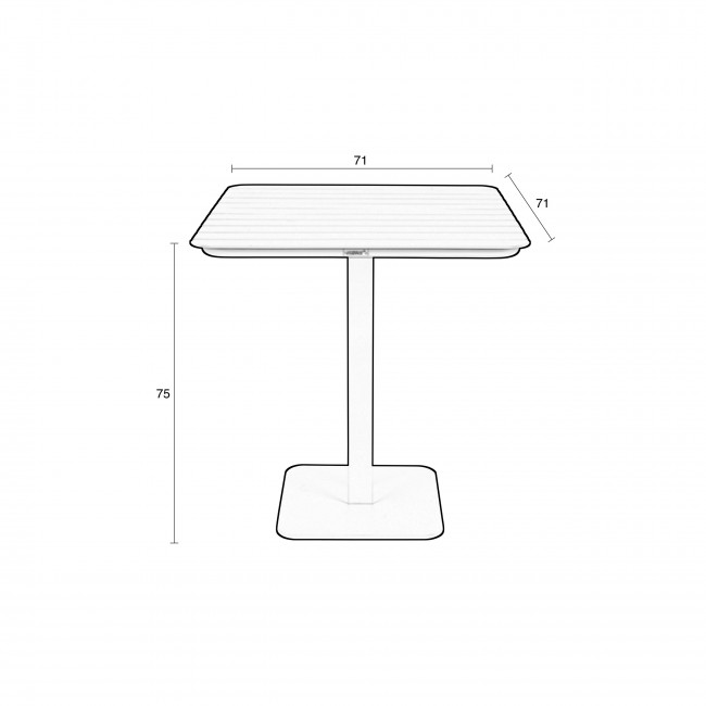Vondel - Table à manger de jardin bistrot en métal 71x71cm