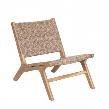 Banmat - Fauteuil de jardin en bois et rotin