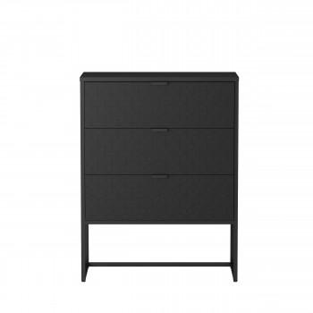 Milo - Commode 3 tiroirs en bois et métal