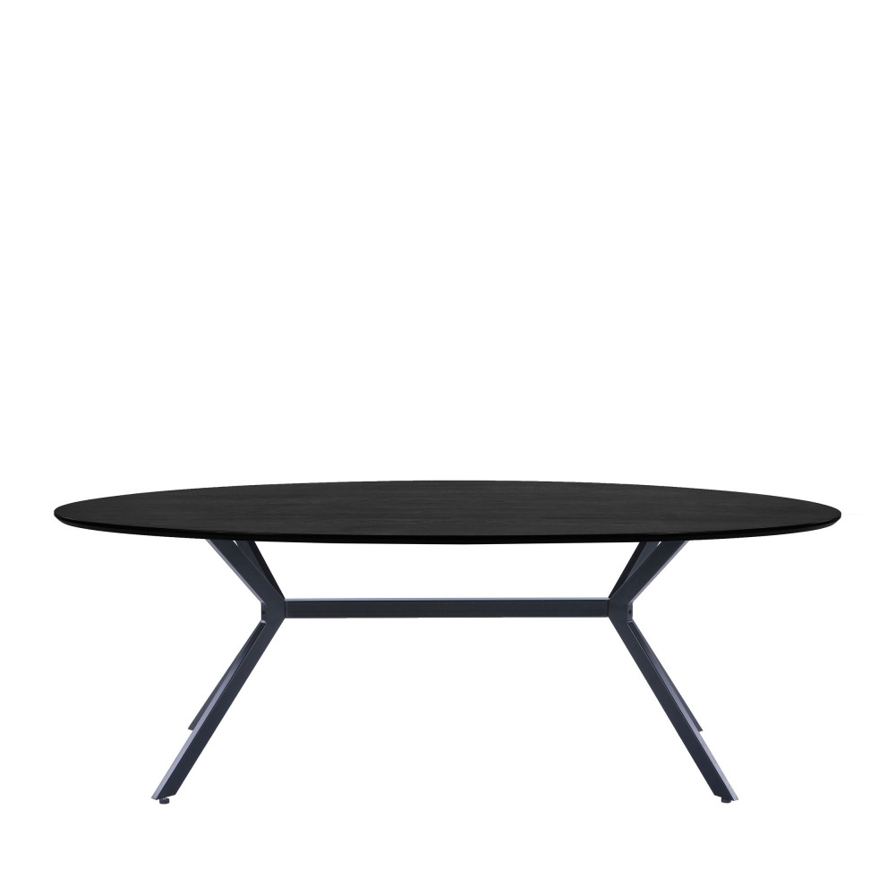 bruno - table à manger en bois et métal 220x100cm - couleur - noir