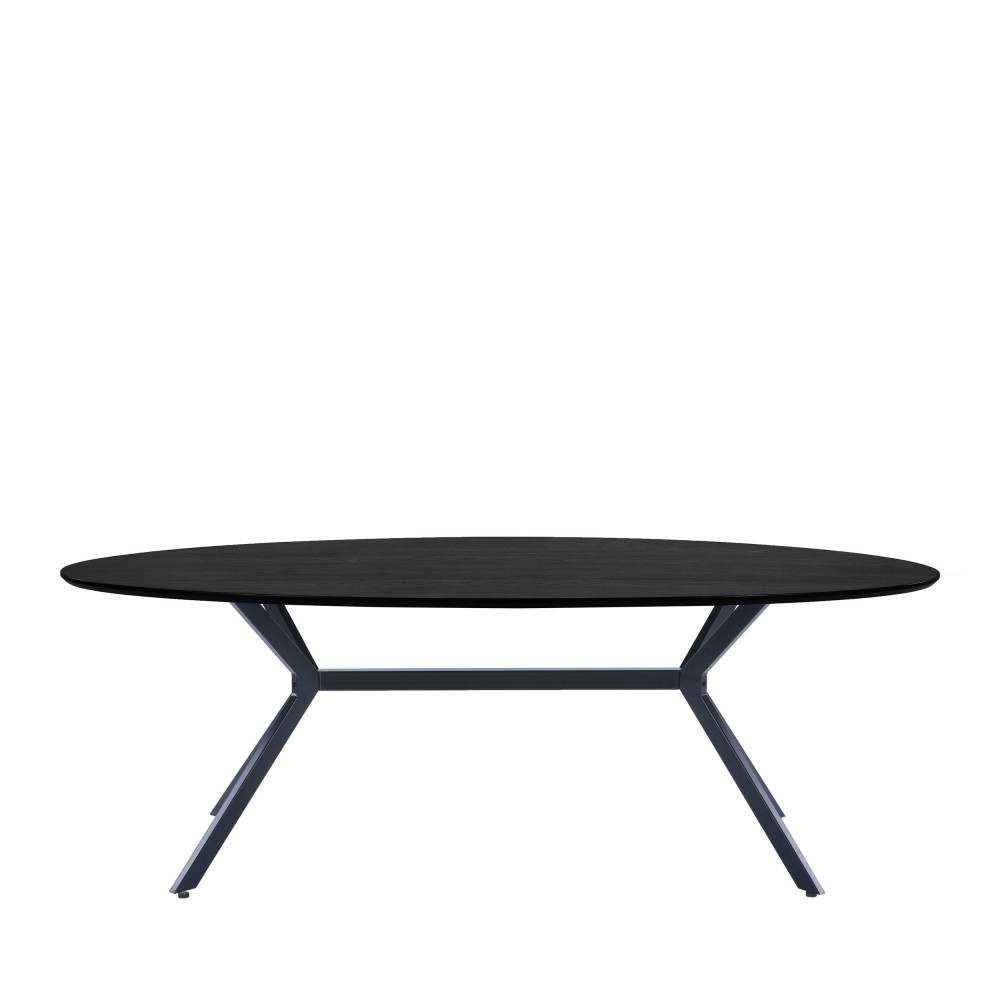 Bruno - Table à manger en bois et métal 220x100cm - Couleur - Noir