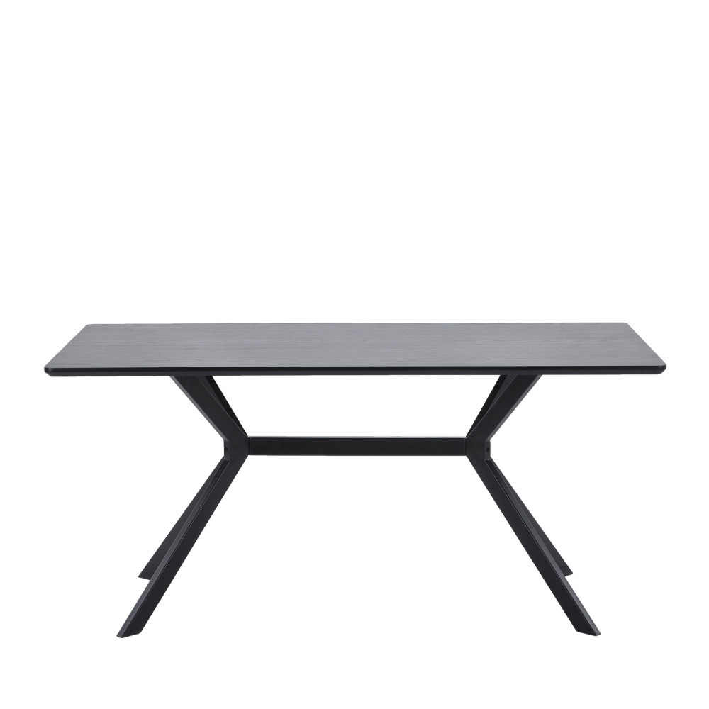 Bruno - Table à manger en bois et métal 160x90cm - Couleur - Noir