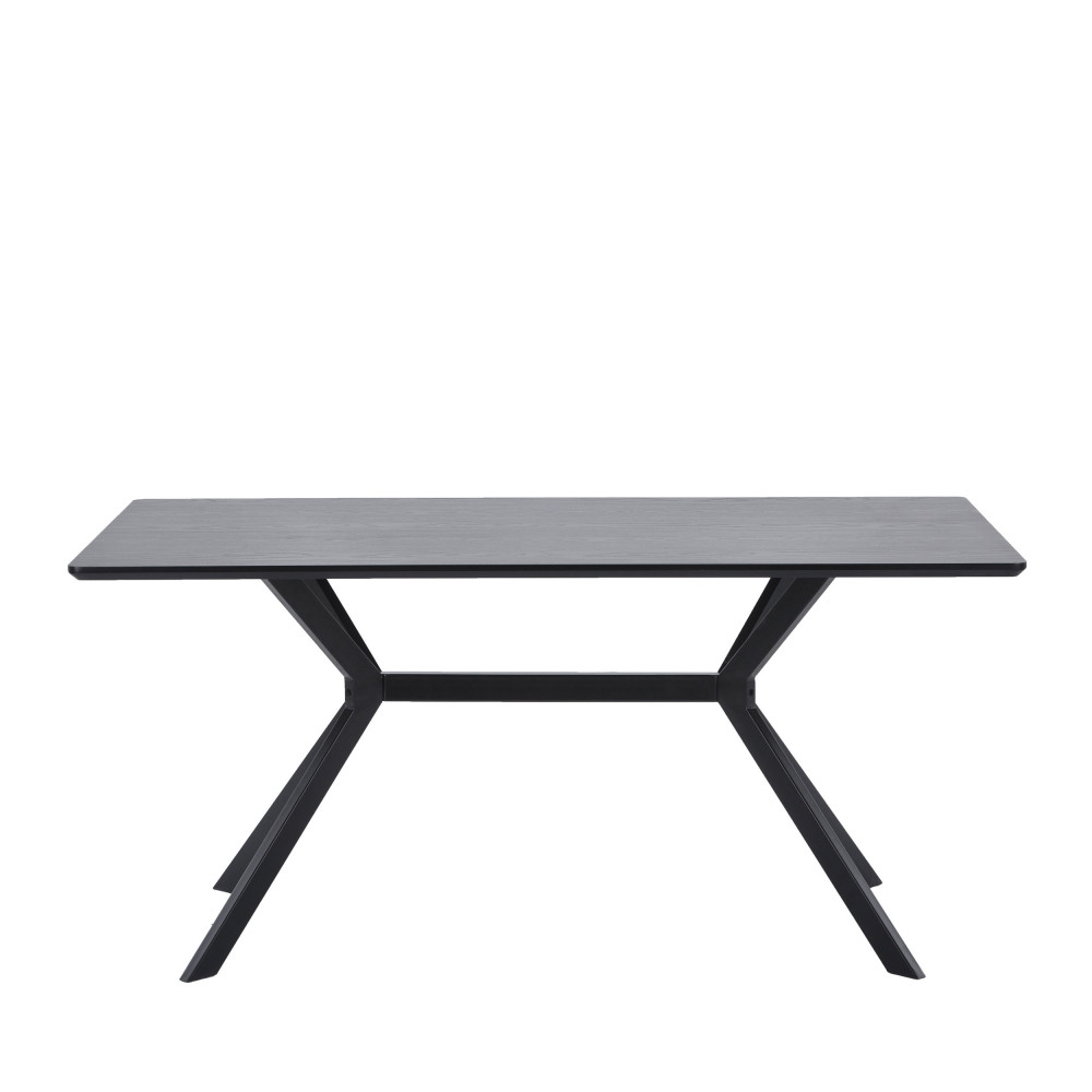 bruno - table à manger en bois et métal 160x90cm - couleur - noir