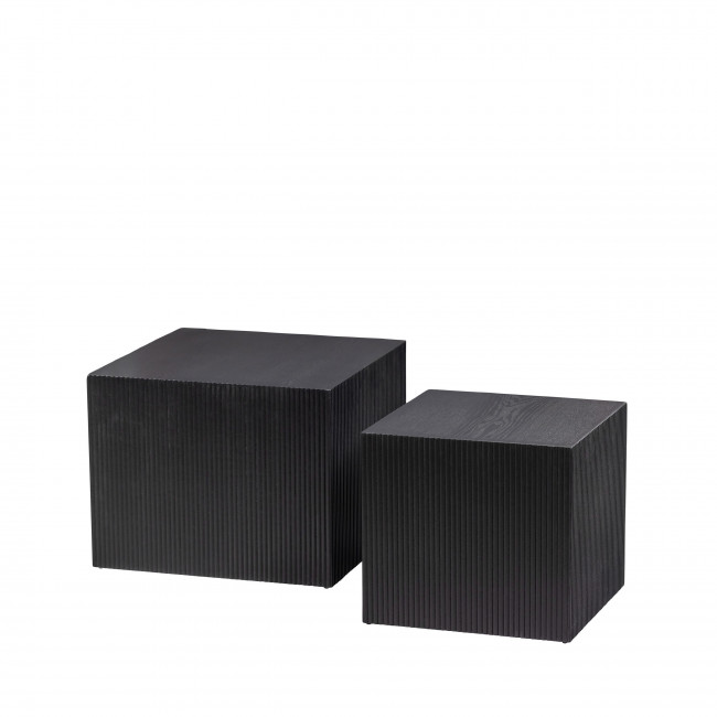 Sanne - 2 tables basses carrées en bois