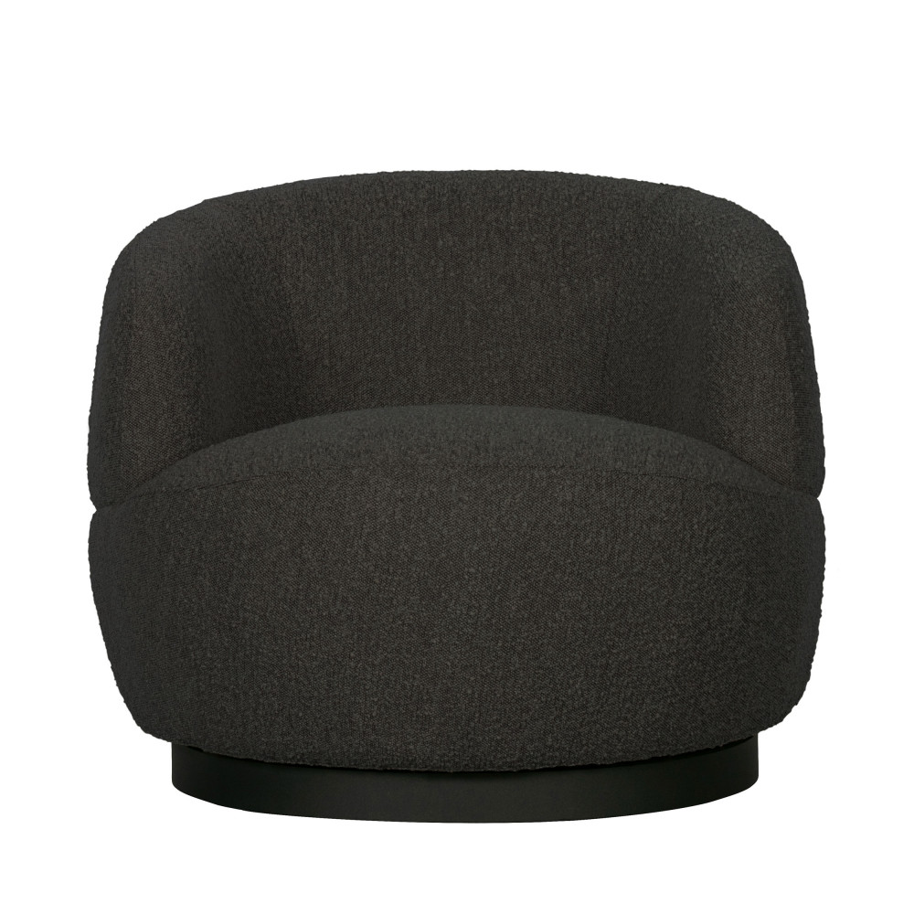 woolly - fauteuil en tissu bouclette - couleur - gris anthracite
