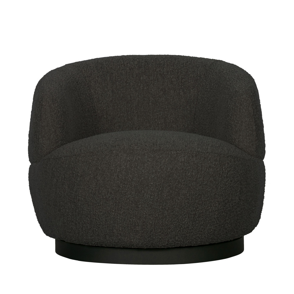 Woolly - Fauteuil en tissu bouclette - Couleur - Gris anthracite