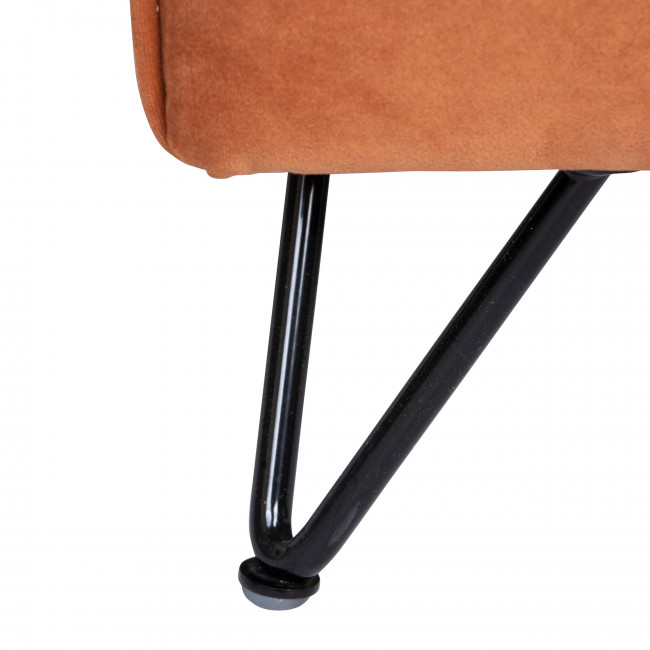 Lunery - Canapé 4 places en velours pieds épingles noirs