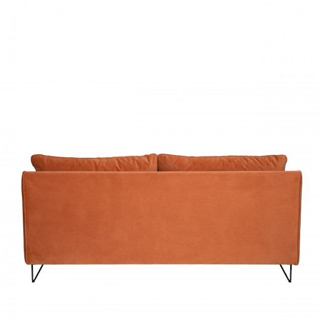 Lunery - Canapé 4 places en velours pieds épingles noirs