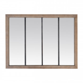 Frank  - Miroir verrière en métal et bois 120x80 cm