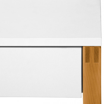 Bureau bois et laque, tiroir et niche Northgate Blanc / Chêne