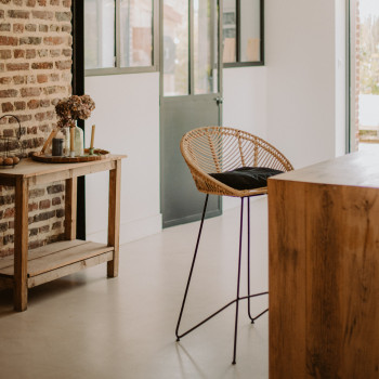 Tabouret de bar en rotin 76 cm Naulu