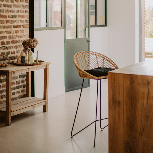 Tabouret de bar en rotin 76 cm Naulu