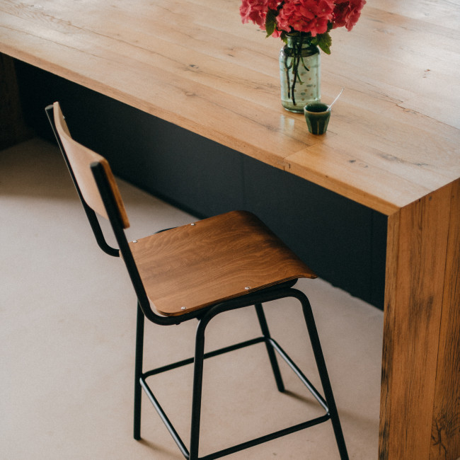 Arlet  - 2 chaises de bar métal et bois 66cm