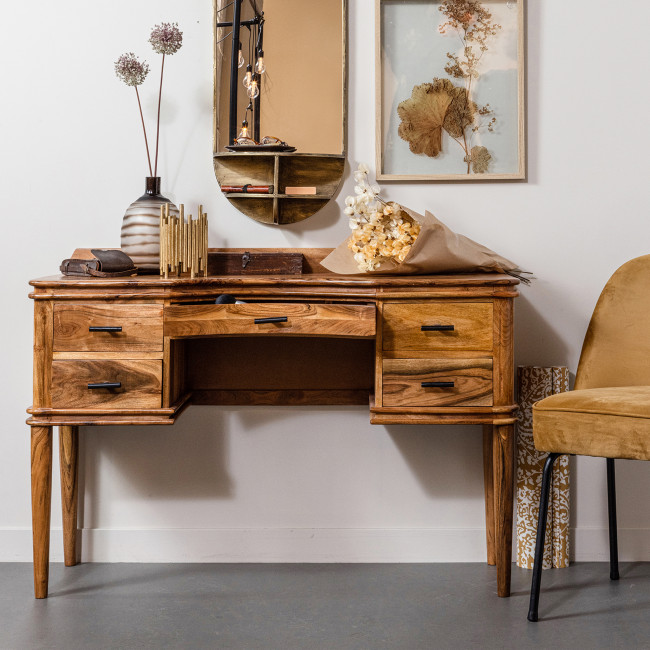 Boudoir - Coiffeuse 5 tiroirs en bois