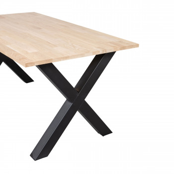 Tablo - Table à manger en bois piétement en X 180x90 cm