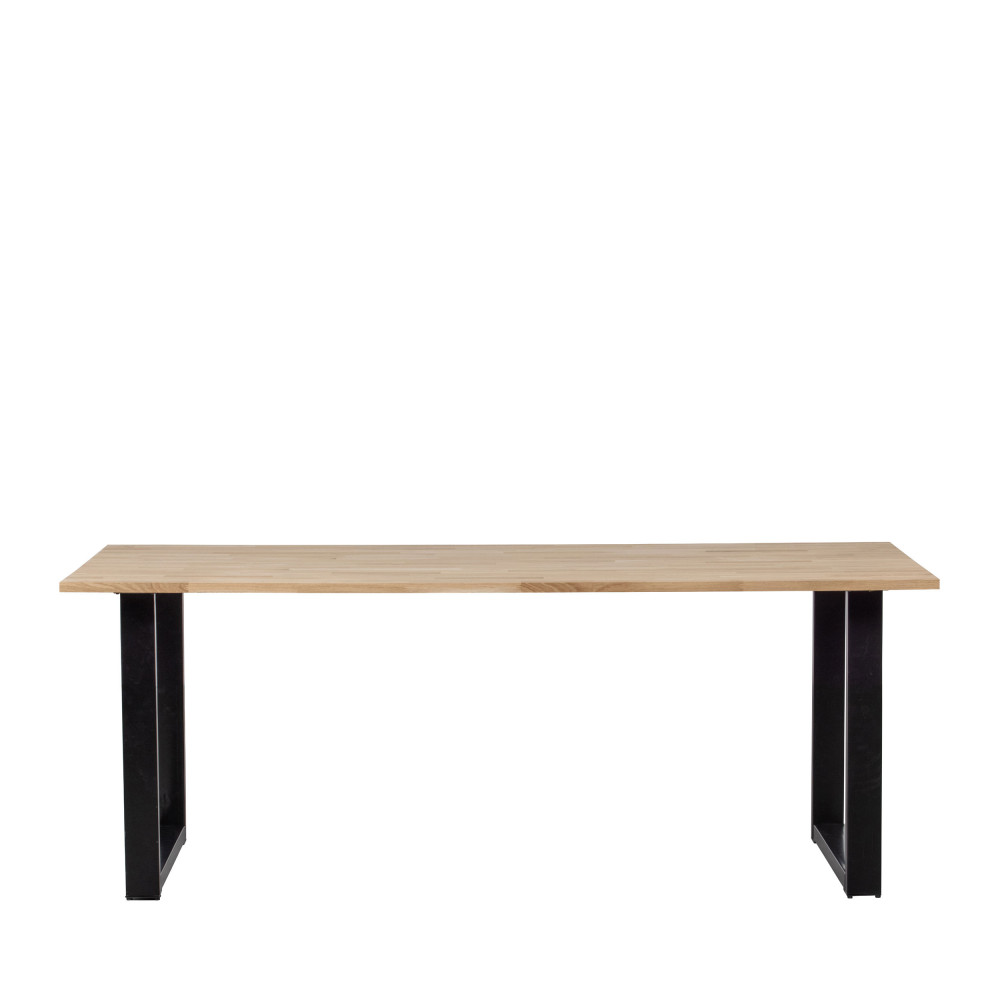 Tablo - Table à manger en bois piétement en U 200x90cm - Couleur - Naturel