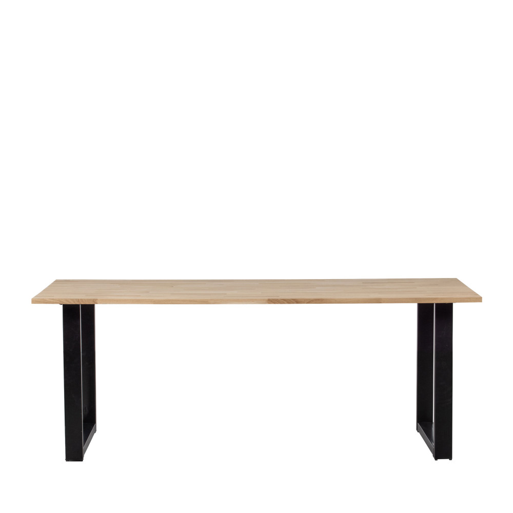 Tablo - Table à manger en bois piétement en U 220x90cm - Couleur - Naturel