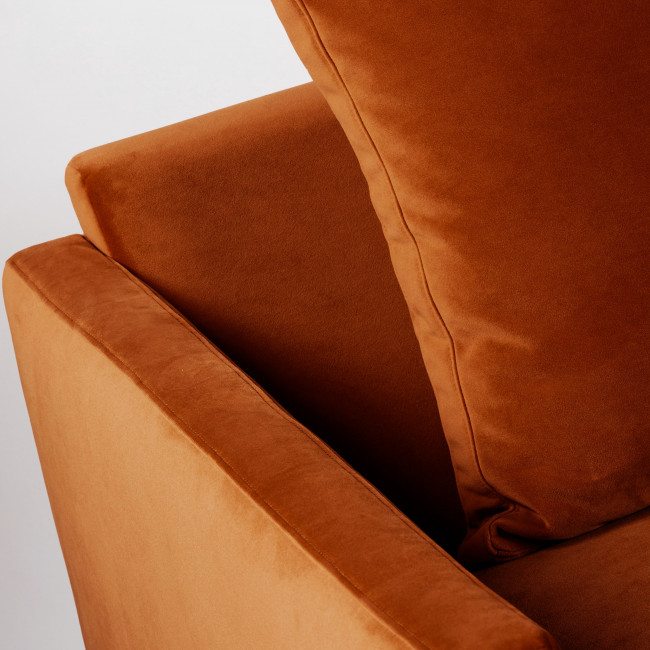 Villabon - Canapé en velours 4 places pieds noirs