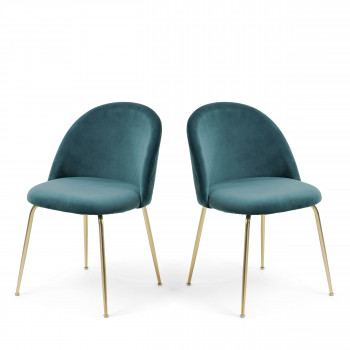 Lot de 2 chaises en velours Ivonne