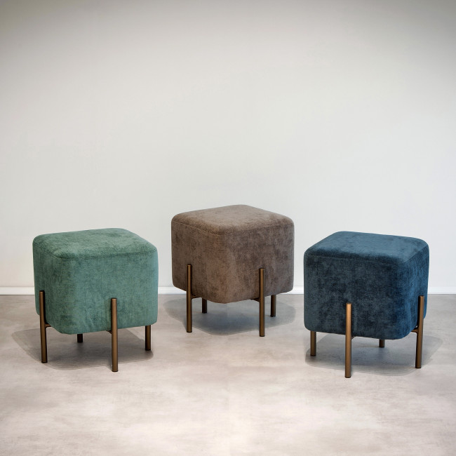 Kika - Pouf carré en velours