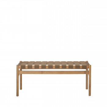 Roel - Banc en bois et tressage 113cm
