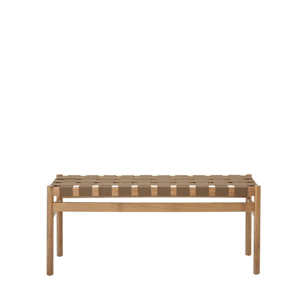 Roel - Banc en bois et tressage 113cm - Couleur - Marron