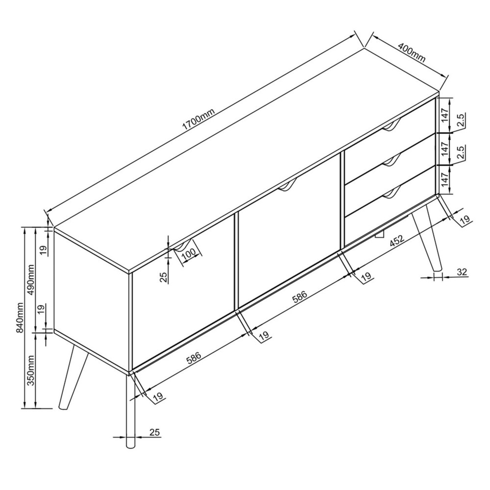 Mon Espace Maison - Meuble bas cuisine noyer blanchi largeur 20cm