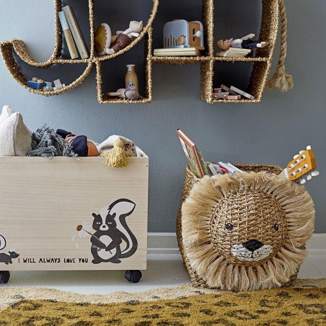 Harrison - Panier forme lion en fibre naturelle