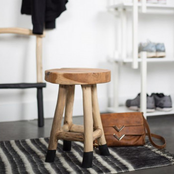 Tabouret design en teck Henry