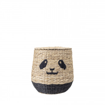 Youl - Panier forme panda en jacinthe d'eau