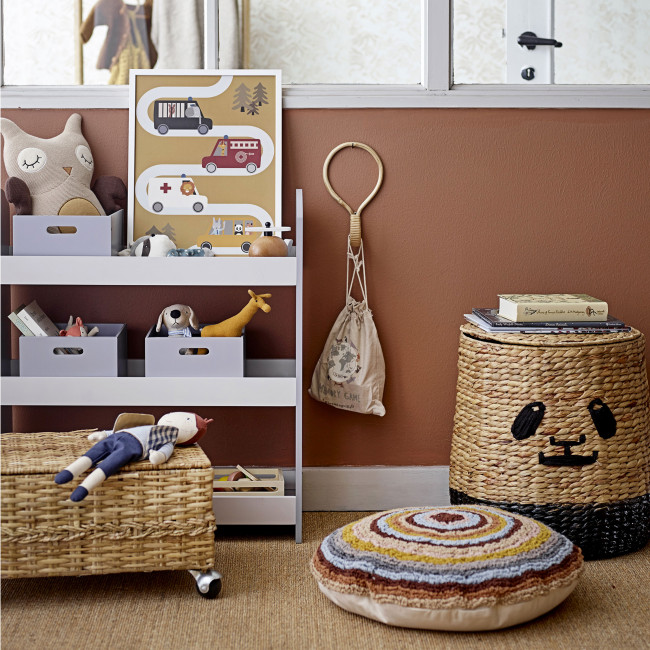 Youl - Panier forme panda en jacinthe d'eau