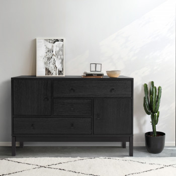 AbbeyWood - Buffet design bois 3 tiroirs 2 portes