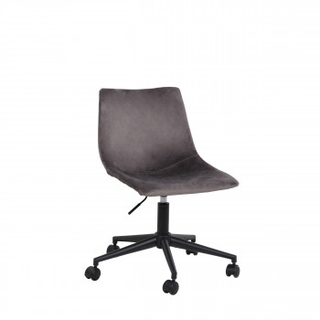 Kensham - Chaise de bureau à roulettes en velours