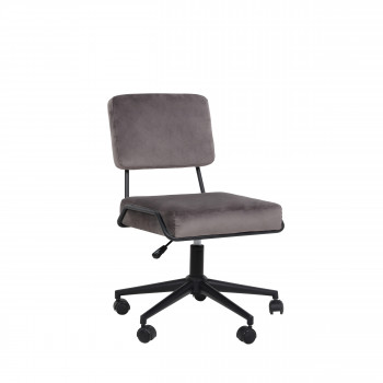 Smarden - Chaise de bureau à roulettes en velours