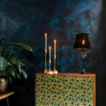Cresta - Lampe à poser palmier en métal et velours