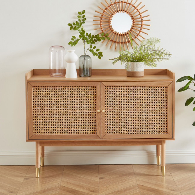 Bombong - Buffet 2 portes en bois et cannage L120cm