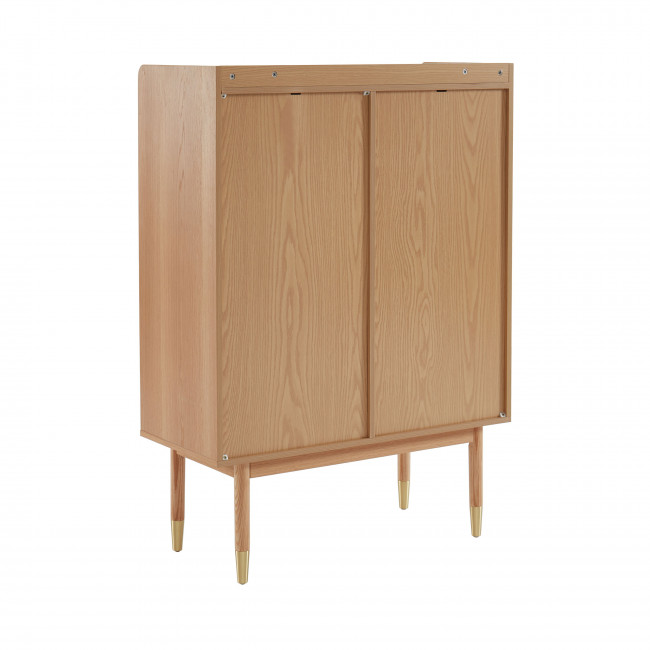 Bombong - Buffet haut 2 portes en bois et cannage L90cm