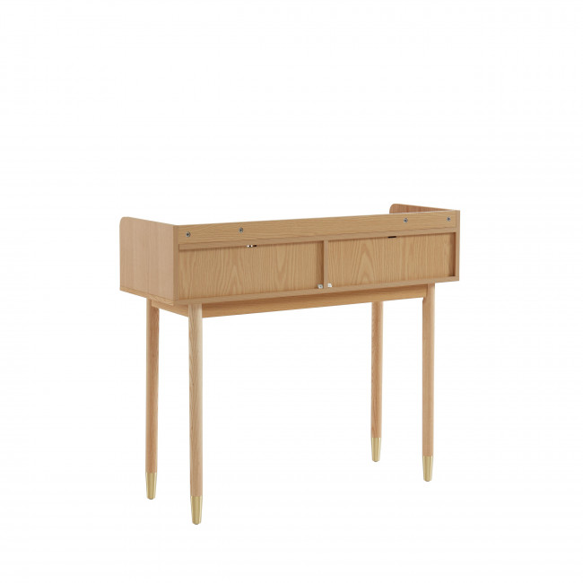 Bombong - Console 2 tiroirs en bois et cannage L100cm