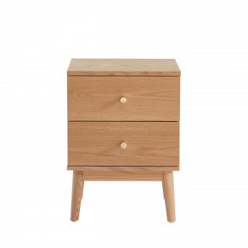 Grude - Table de chevet 2 tiroirs en bois