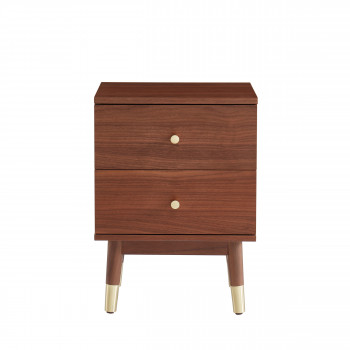 Grude - Table de chevet 2 tiroirs en bois
