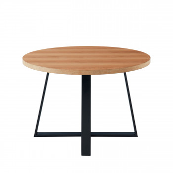 Longwick - Table à manger en bois et métal ø120cm