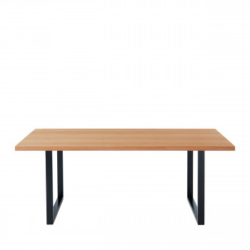 Longwick - Table à manger en bois et métal 100x200cm