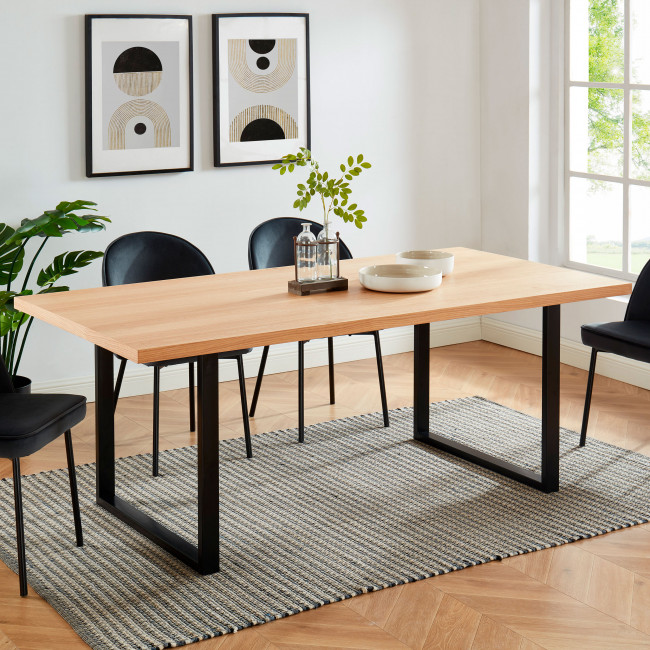 Longwick - Table à manger en bois et métal 100x200cm