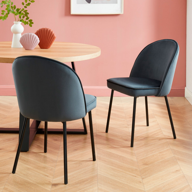 Prestwood - 2 chaises en métal et velours