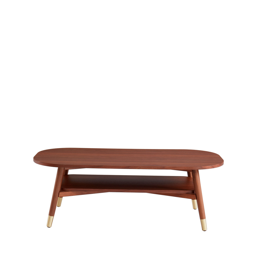 Grude - Table basse vintage en bois 120x60 cm - Couleur - Bois foncé