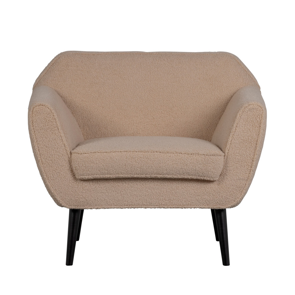 rocco - fauteuil en tissu bouclette - couleur - beige