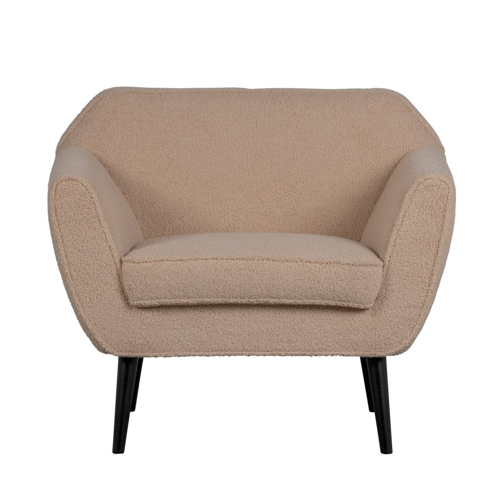 Rocco - Fauteuil en tissu bouclette - Couleur - Beige