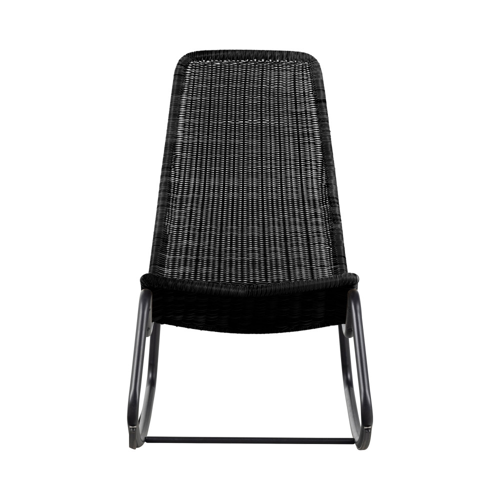 Tom - Rocking-chair en résine tressée et métal - Couleur - Noir